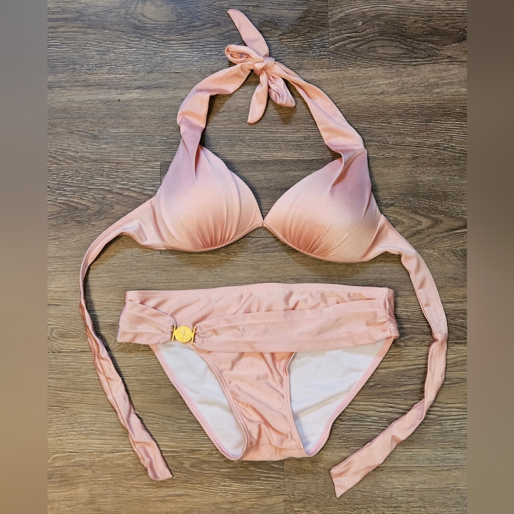 Shiny Light Pink Bikini NWOT